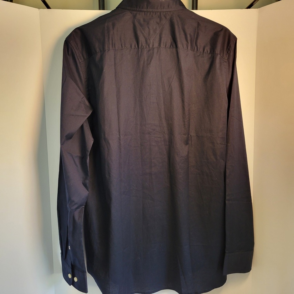 Tommy Hilfiger Mens Dark Navy Blue Regular Fit Stretch Shirt 78JB396 410 FAP L - Picture 2 of 5